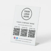 Signe De Table Business Logo Social Media Create 3 QR Codes (Recto)