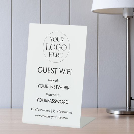 Signe De Table Business Logo Wifi Network Password Simple Modern