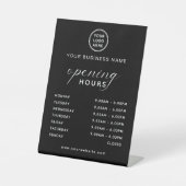Signe De Table Business Opening Hours Display Sleek Black (Recto)