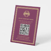 Signe De Table Business QR Code Logo Services clients Plum Gold (Recto)