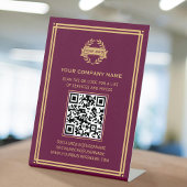 Signe De Table Business QR Code Logo Services clients Plum Gold