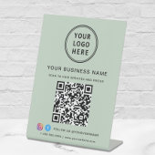 Signe De Table Business QR Code Logo Social Media Sage