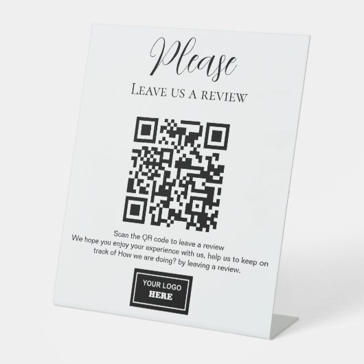 Signe De Table Business Review avec code QR (Recto)