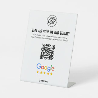 Signe De Table Business Review QR Code Rating Pedestal