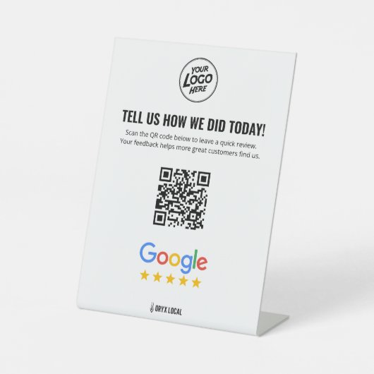 Signe De Table Business Review QR Code Rating Pedestal (Recto)
