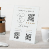 Signe De Table Business Review QR Code Socials Pedestal Scan Sign (In SItu)