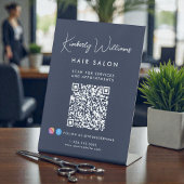 Signe De Table Business Signature Script Monogram QR Code