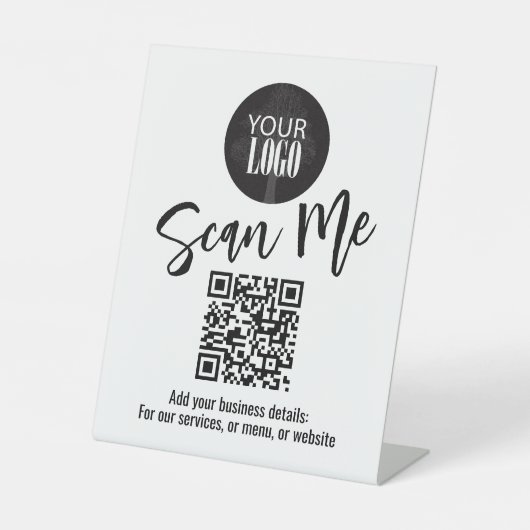 Signe De Table Business Tabletop QR Code Modern Logo Simple (Recto)