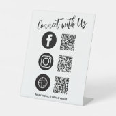 Signe De Table Business Tablett QR Code Simple Social Media (Recto)