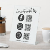Signe De Table Business Tablett QR Code Simple Social Media (In SItu)
