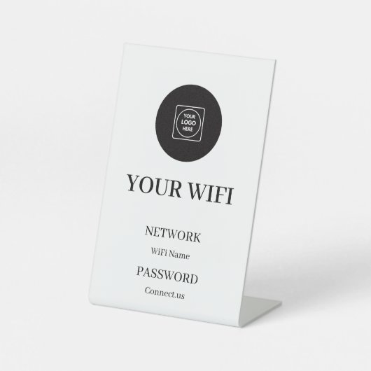 Signe De Table Business WiFi Code Logo Display Pedestal Sign (Recto)
