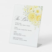 Signe De Table Butter Yellow Ivory Floral Wedding Bar Menu (Recto)