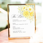 Signe De Table Butter Yellow Ivory Floral Wedding Bar Menu