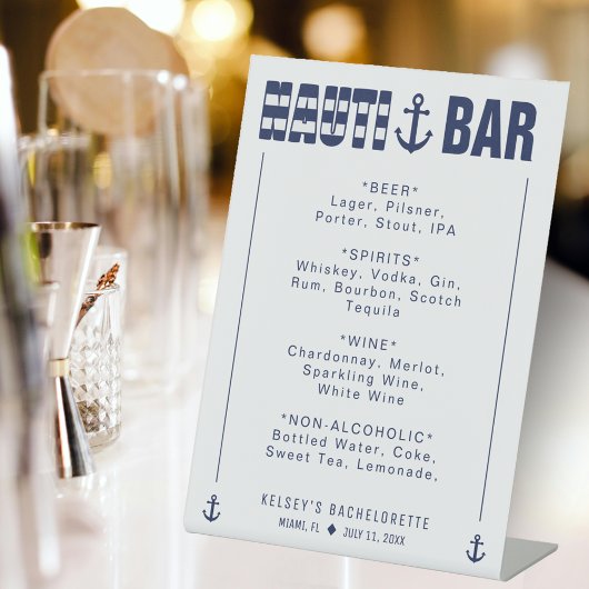 Signe De Table Buvons Nauti Bachelorette Party Bar Boissons