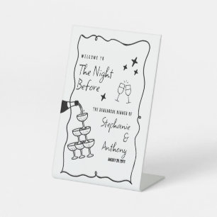 Signe De Table BW Whimsical Frame and Champagne La veille