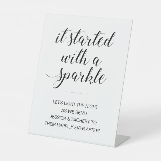 Signe De Table Ça A Commencé Avec Un Mariage Étincelant (Recto)