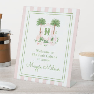 Signe De Table Cabana Stripes Palm Beach Monogram Crest