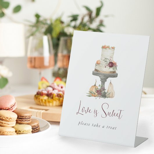 Signe De Table Câble de Couche Automne "L'amour est doux" Dessert