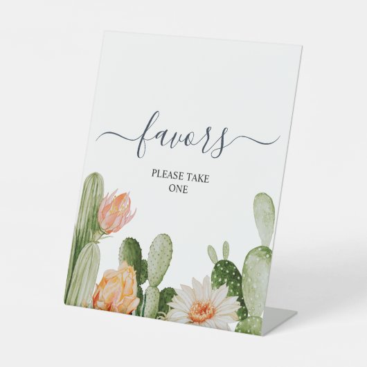 Signe De Table Cactus Fleurs vert Douche Faveur Signal (Recto)