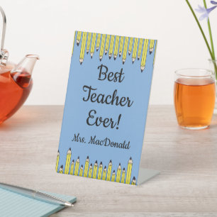 Signe De Table Cadeau d'appréciation pour l'enseignant meilleur e