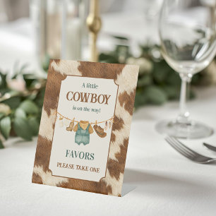 Signe De Table Cadeau de Baby Shower Cowboy Vêtements de Style We