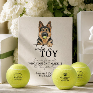 Signe De Table Cadeau de balle de tennis de mariage pour chien à