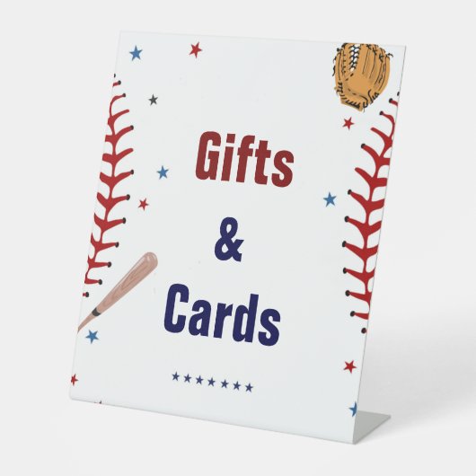 Signe De Table Cadeau de baseball et carte Baby shower d'annivers (Recto)
