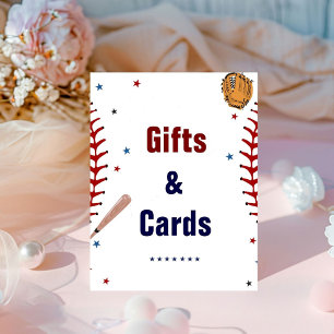 Signe De Table Cadeau de baseball et carte Baby shower d'annivers