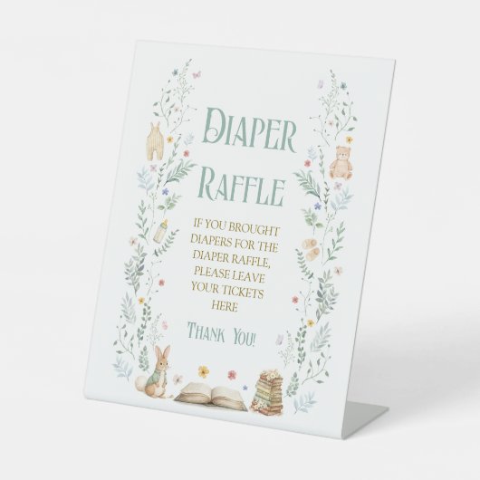 Signe De Table Cadeau de couches pour Baby Shower Livre d'Histoir (Recto)