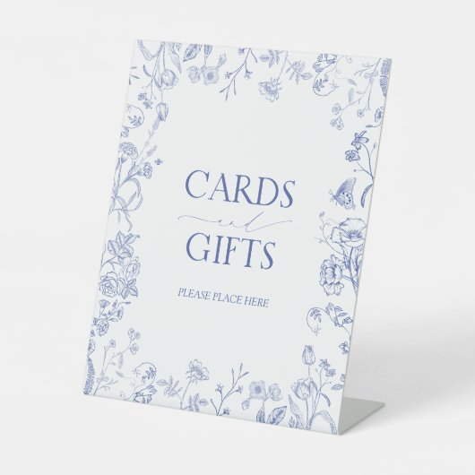 Signe De Table Cadeau de Fête des mariées victorienne bleu et bla (Recto)