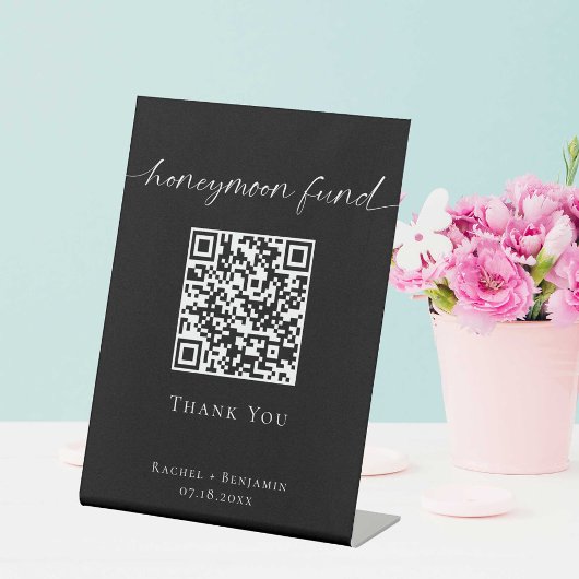 Signe De Table Cadeau de lune de miel Code QR Minimalit Mariage M