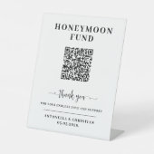 Signe De Table Cadeau de lune de miel en code QR mariage (Recto)