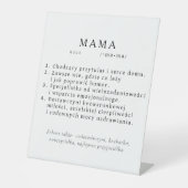 Signe De Table Cadeau de maman polonaise - définition MAMA (Recto)
