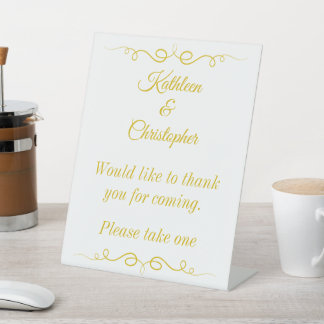 Signe De Table Cadeau de mariage en or Merci d'être venu
