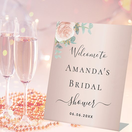 Signe De Table Cadeau de mariage rose gold floral eucalyptus bien