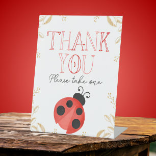 Signe De Table Cadeau de remerciement coccinelle élégant or et aq