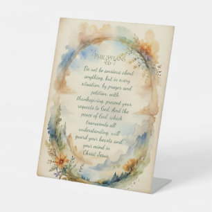 Signe De Table Cadeau d'encouragement chrétien Philippiens 4:6–7