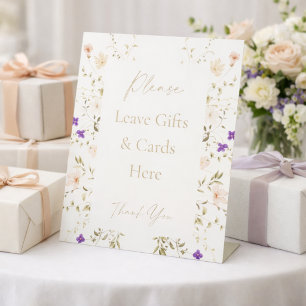 Signe De Table Cadeau élégant et romantique de fleurs sauvages po