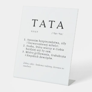 Signe De Table Cadeau papa polonais - Définition TATA