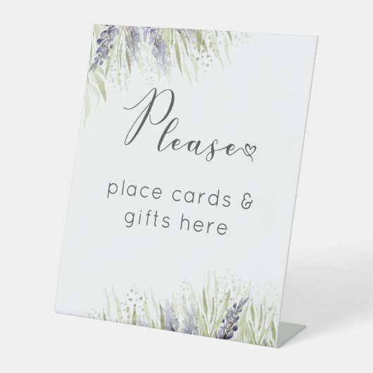 Signe De Table Cadeau Rustique Lavande & Fête des mariées Sage (Recto)