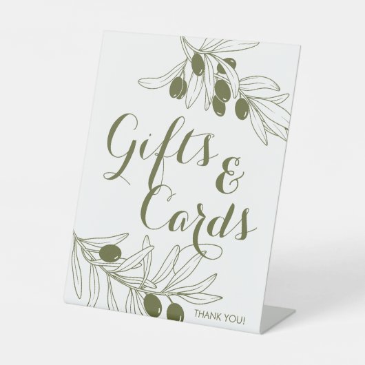 Signe De Table Cadeaux & Cartes Branches de Olivier Vert (Recto)