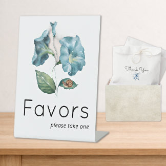 Signe De Table Cadeaux de Baby Shower Blue Morning Glory