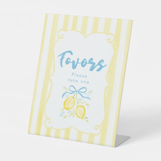 Signe De Table Cadeaux de Baby Shower Garçon Thème Citron (Recto)