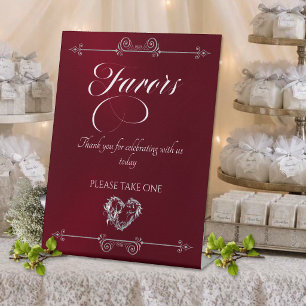 Signe De Table Cadeaux de coeur romantique - Bourgogne