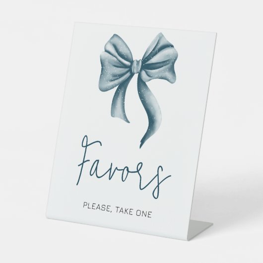 Signe De Table Cadeaux de faveur de nœud bleu mignon (Recto)