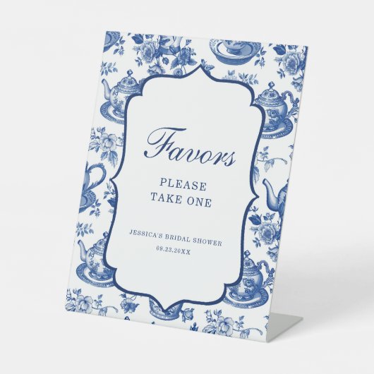 Signe De Table Cadeaux de fête de douche de mariage Tea Party Ble (Recto)