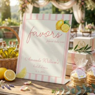 Signe De Table Cadeaux de Fête de Fiançailles Pastel Peach Lemon