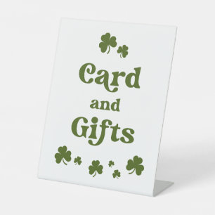 Signe De Table Cadeaux de la carte Shamrock verte de la Saint-Pat