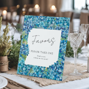 Signe De Table Cadeaux de mariage aux hortensias bleus, prenez-en