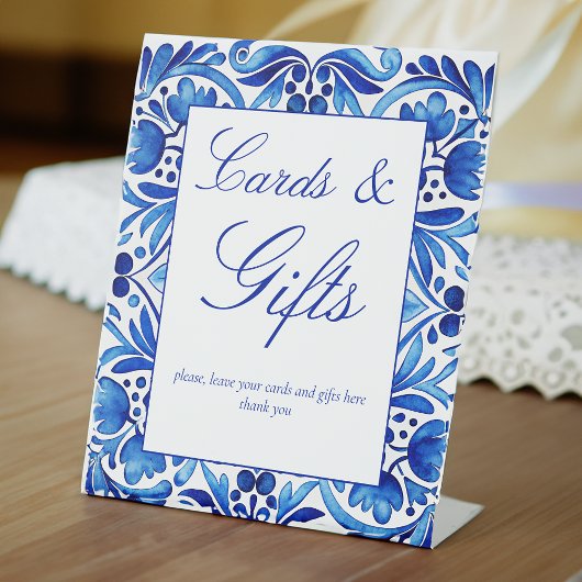 Signe De Table Cadeaux de mariage carreaux bleus Talavera Azulejo